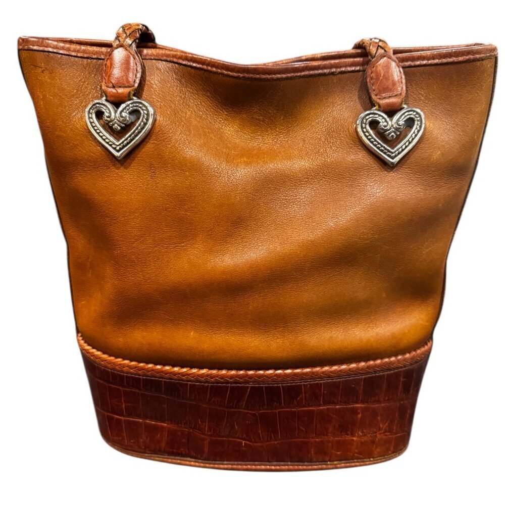 Brighton Caroline Brown Leather Shoulder Bag Tote - Picture 2 of 6